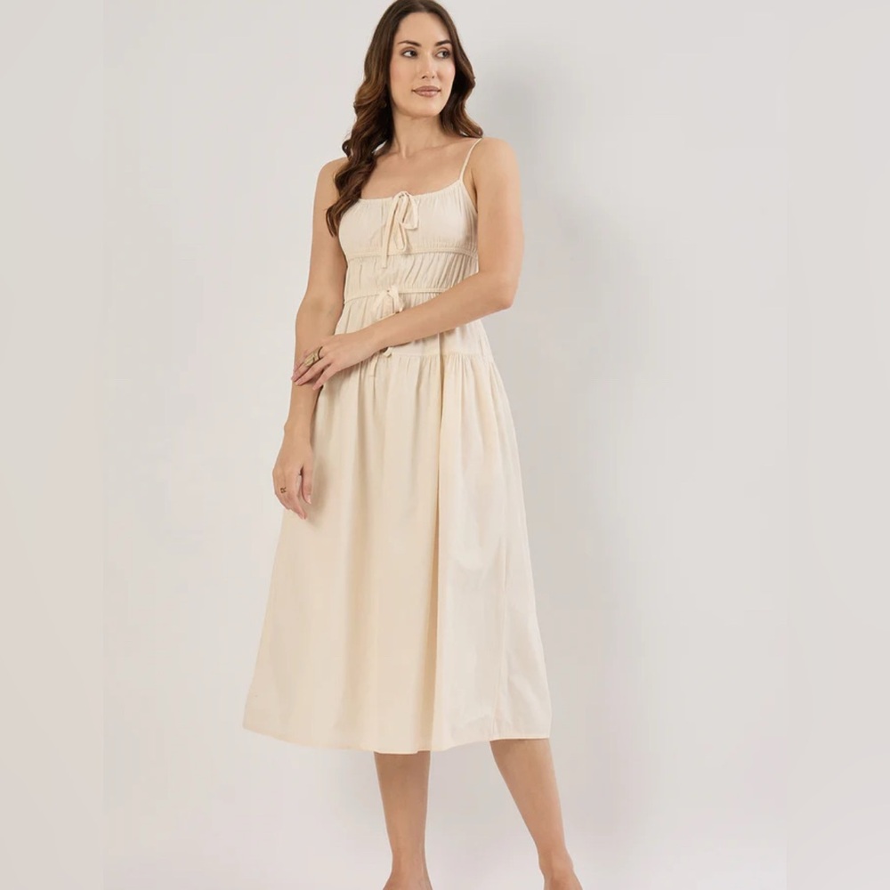 Chic Cream Midi Dress